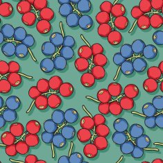 Red and black currant seamless pattern N2
