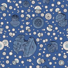 seamless pattern with cartoon jellyfish N19