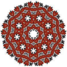 Lace floral white ethnic ornament kaleidoscope N6