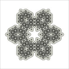 Lace floral white ethnic ornament kaleidoscope N7