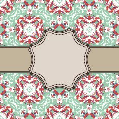 Vintage vector flower frame N46