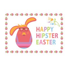 Concept Happy Easter card for hipsters Vector N4