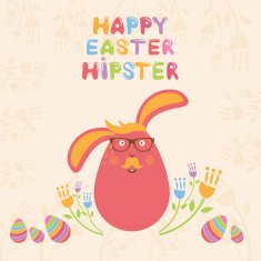 Concept Happy Easter card for hipsters Vector N5