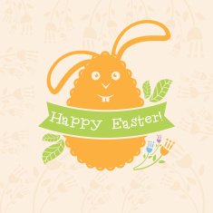 Concept Easter card with egg and bunny Vector N2