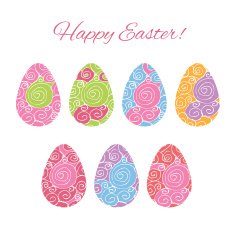 Set of easter eggs Vector N6