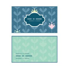 Vector blloming vines stripes horizontal frame pattern business cards set