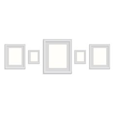 blank picture frame template set isolated on wall