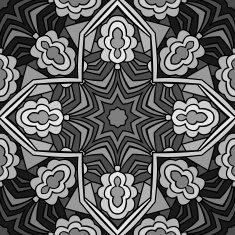 Stained Glass Monochrome Seamless Pattern