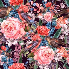 Floral seamless watercolor background N2