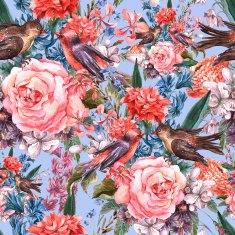 Floral seamless watercolor background N3