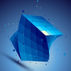 Blue squared 3D vector abstract technology illustration