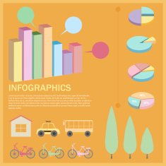 An infographics with a pie and bar graphs N2
