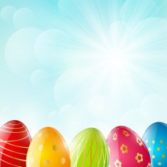 Easter eggs on sunny background N8