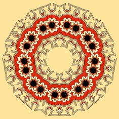 Lace floral colorful ethnic ornament N26