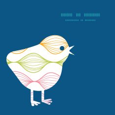 Vector colorful horizontal ogee chicken silhouette Easter frame