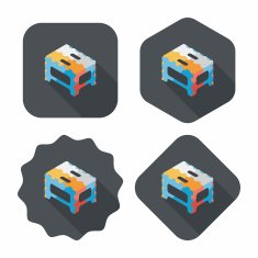 folding chair flat icon with long shadow eps10