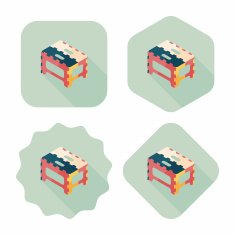 folding chair flat icon with long shadow eps10 N4