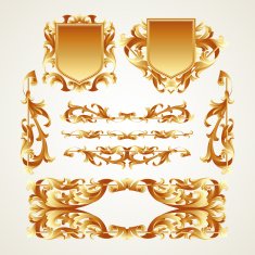 Antiquated ornate patterns Vector illustration