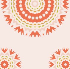 Lace floral colorful ethnic ornament N29