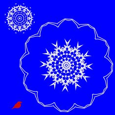 Blue Christmas snowflakes on black background N4