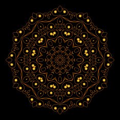 Abstract floral ornament of gold gems