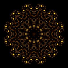 Abstract floral ornament of gold gems N3
