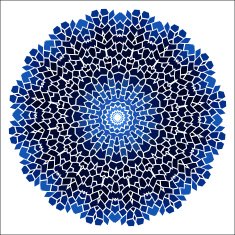 Vintage blue with black mosaic petal flower