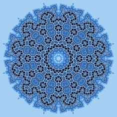 Vintage blue with black mosaic petal flower N2
