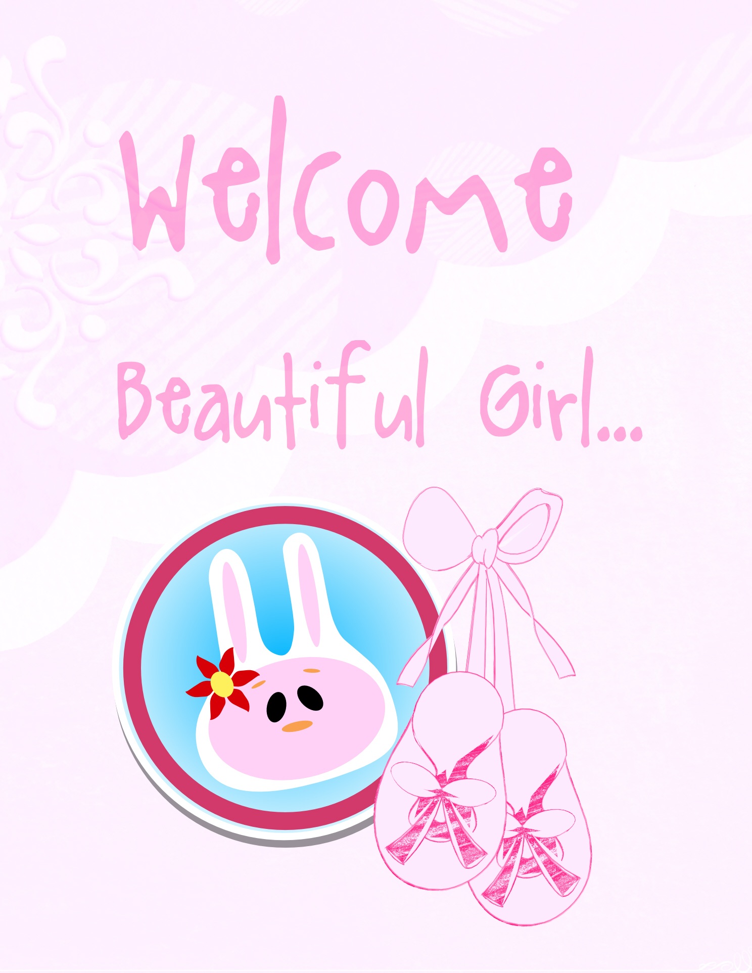 Card greeting welcome beautiful girl free image download