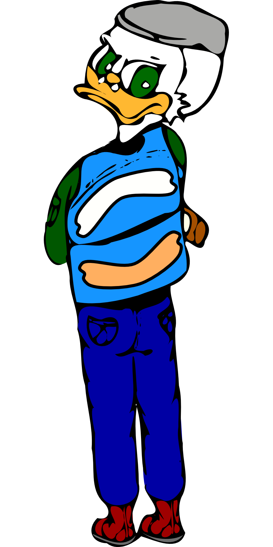 Cartoon duck with backpack free image download