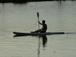 man kayak in the lake