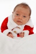 adorable kid in a Christmas costume