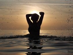 Woman in a sea