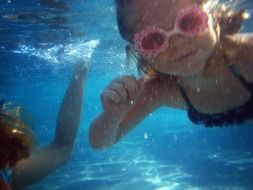 baby's face under water