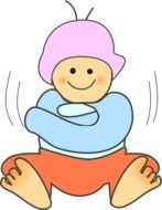 graphic image of a playful baby
