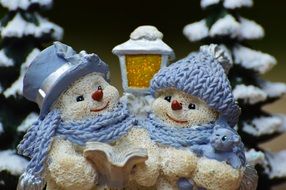 two ceramic snowmen