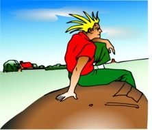 graphic images of bright pensive man