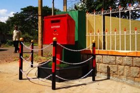 big red mailbox in india