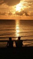 silhouette of a couple at sunset