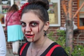Girl with the makeup on Halloween