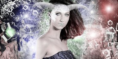 fantastic girl with horns