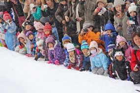 Japanese children on the winter show