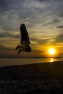 sunset jumping