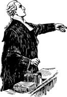 painted lawyer in court