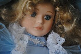 portrait of vintage porcelain doll