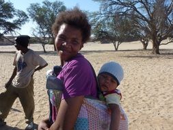 Woman,man and child in Africa