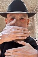 man with theatre makeup
