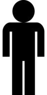 black silhouette of a man for the toilet