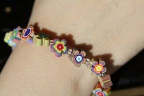 colorful bracelet flowers floral pattern