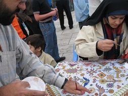 painting the carpet on the street